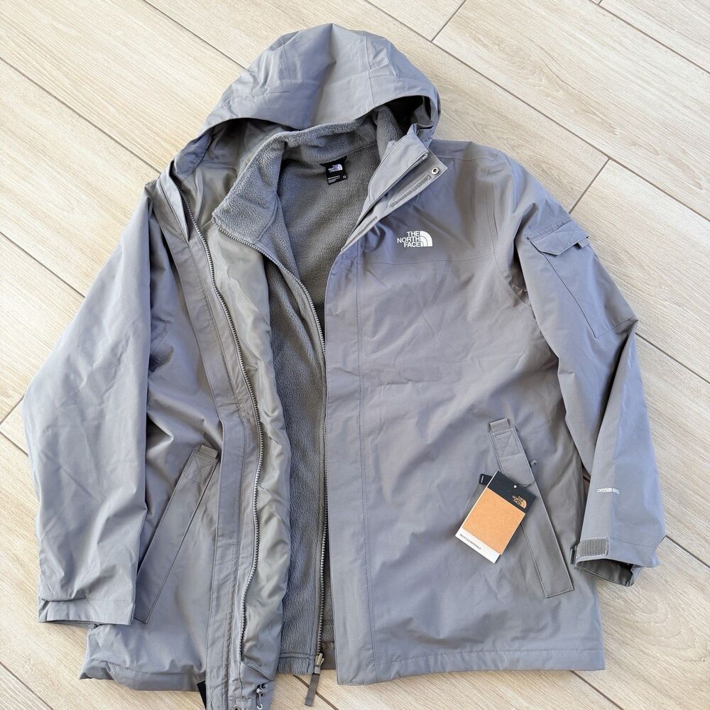NEW The North Face Men's Toro Peak Triclimate Waterproof Jacket 2XL Gray 3 in 1